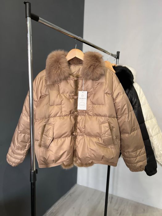 Куртка - пуховик на утином пуху с норковой отделкой