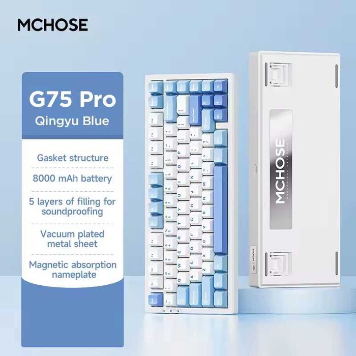 ‼️ NEW ‼️ Бездротова механічна клавіатура MCHOSE G75 Pro 8000mAh RGB