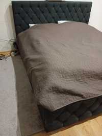 Łóżko 200x220 tapicerowane z skrzynią i materacem