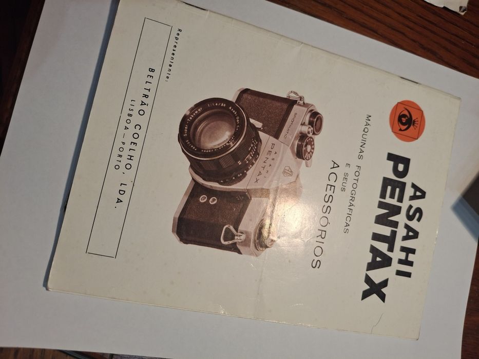 Folheto máquina fotográfica vintage asahi pentax folheto