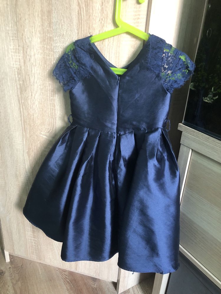 Suknia balowa Elegancka Dla księżniczki Granatowa Rozm. 104-110