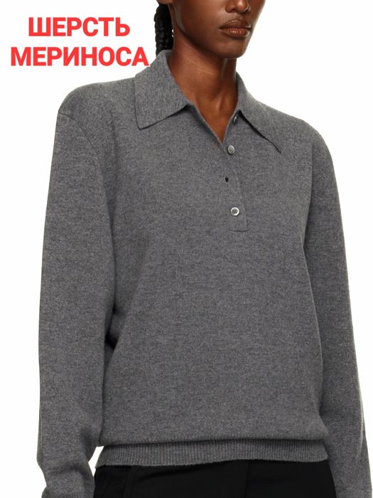 Шерстяной бесшовный джемпер-поло M&S COLLECTION