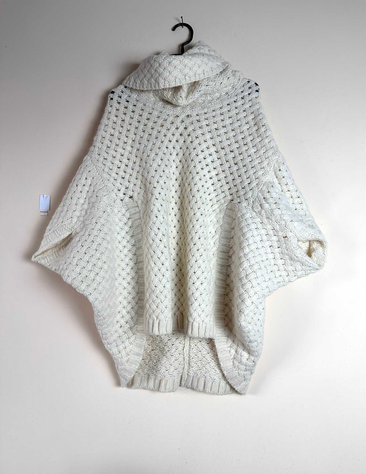 Sweter wełniane ponczo Massimo Dutti alpaka oversize r. M