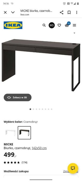 Biurko narożne z szafka z szufladami i biurko nr 2