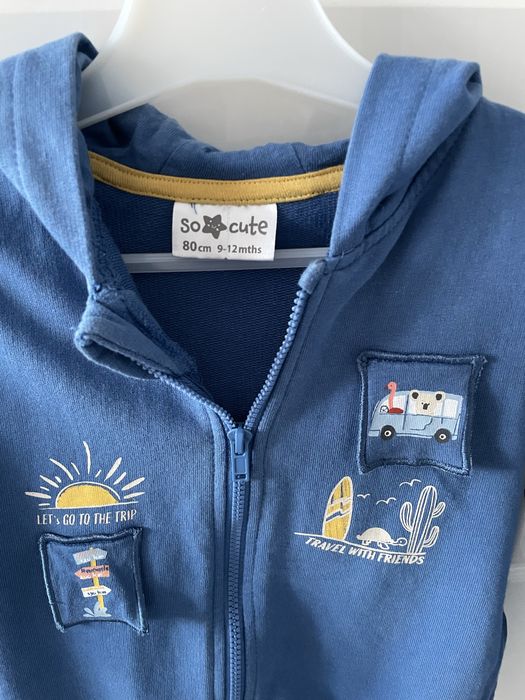 Bluza chłopięca niemowlęca z kapturem dresowa suwak So Cute Pepco  80