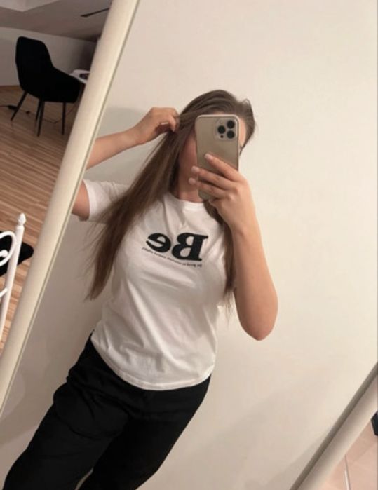 T-shirt damski bialo czarny nowy M metka