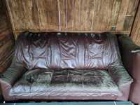 Zestaw skórzany wypoczynek, 2x kanapa,fotel