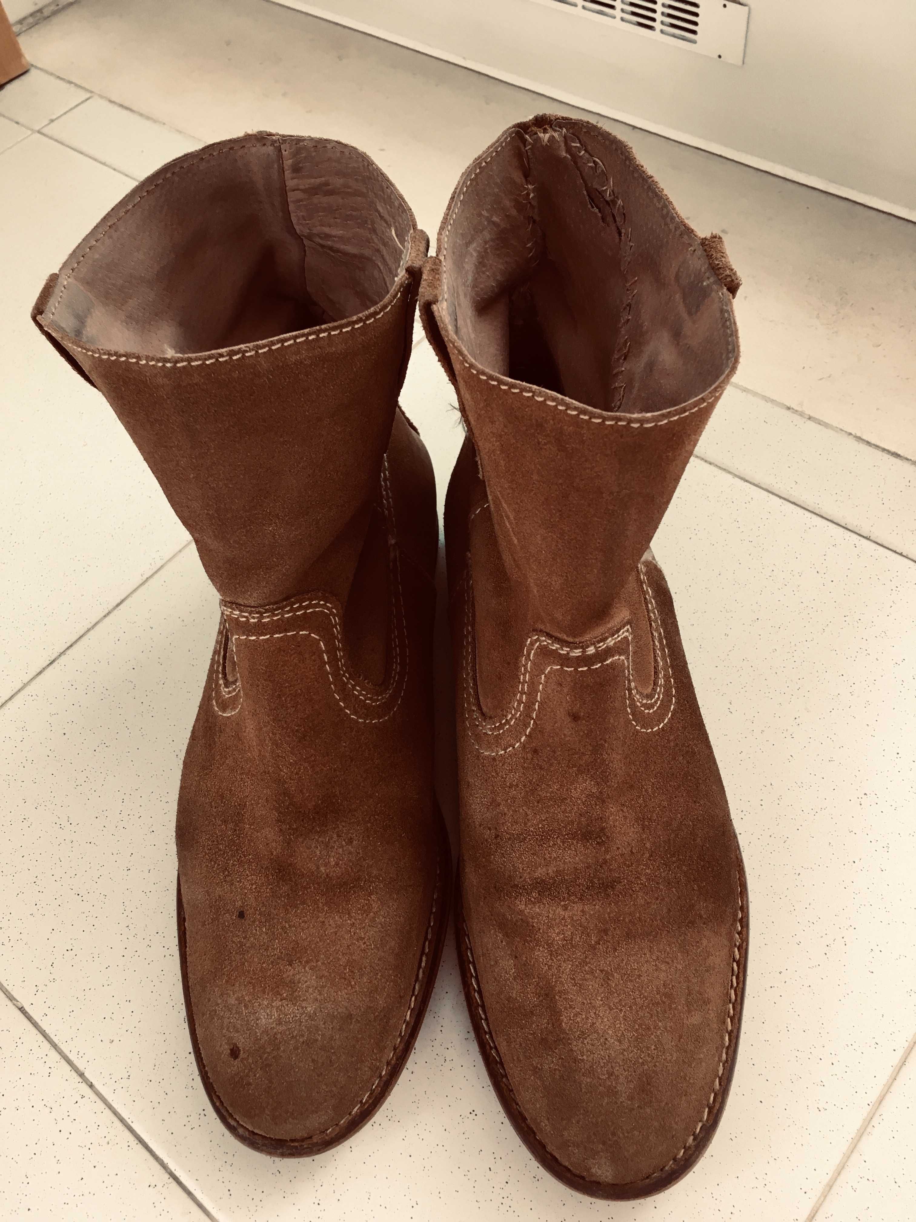 Botas Senhora em pele (Botim curto)