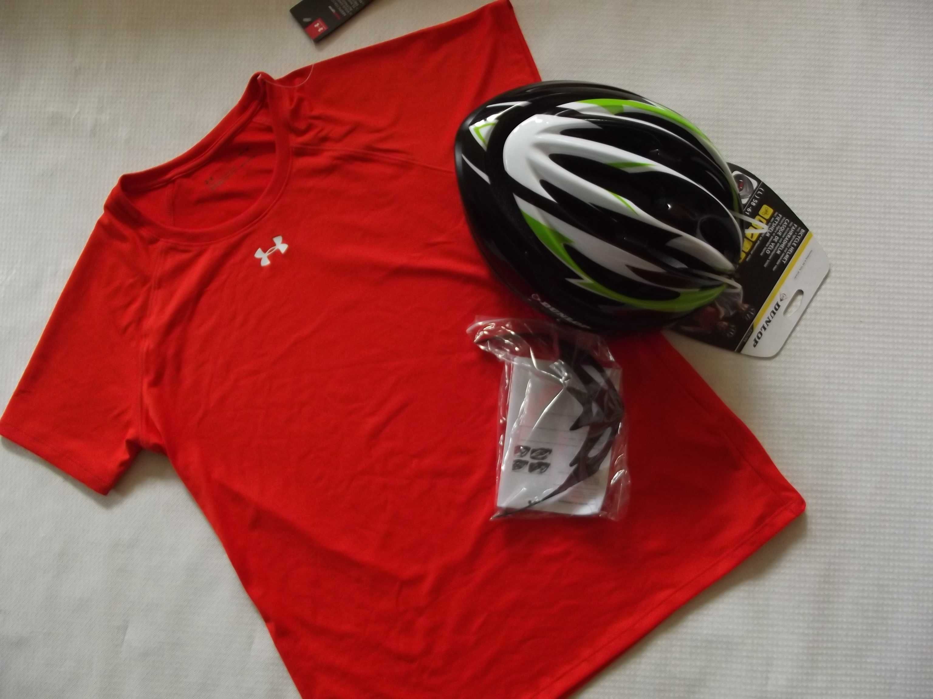 Kask rowerowy hełm + koszulka Under Armour damska M
