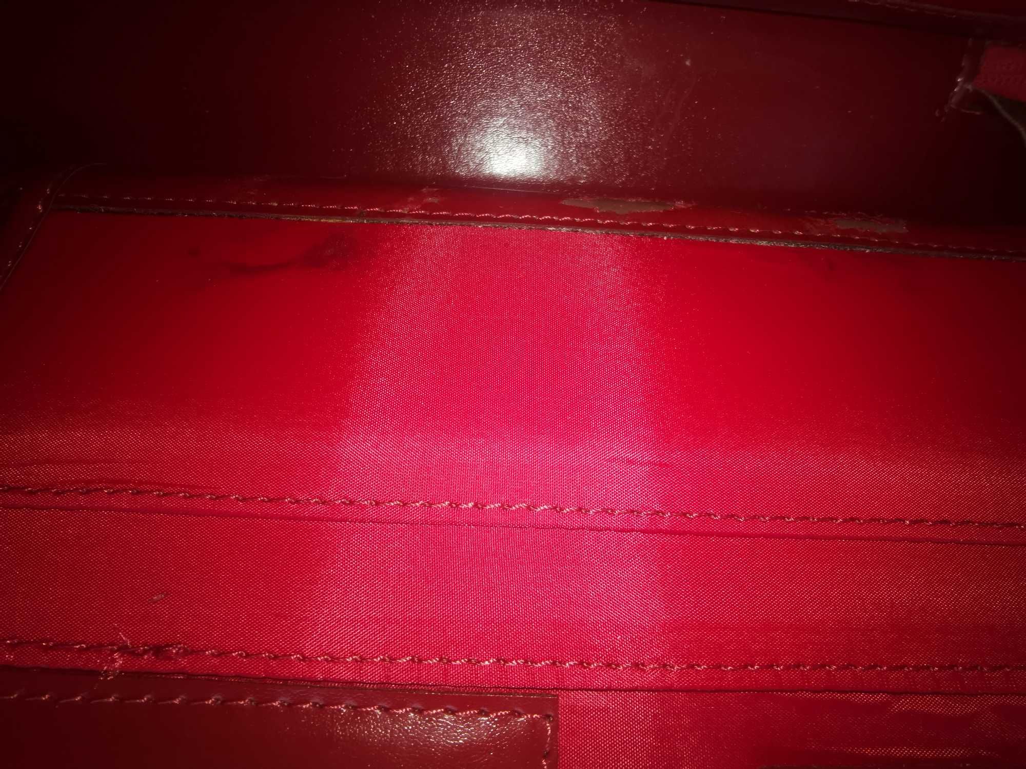 Torebka Teczka damska skórzana Ralph Lauren, lekka elegancka czerwień