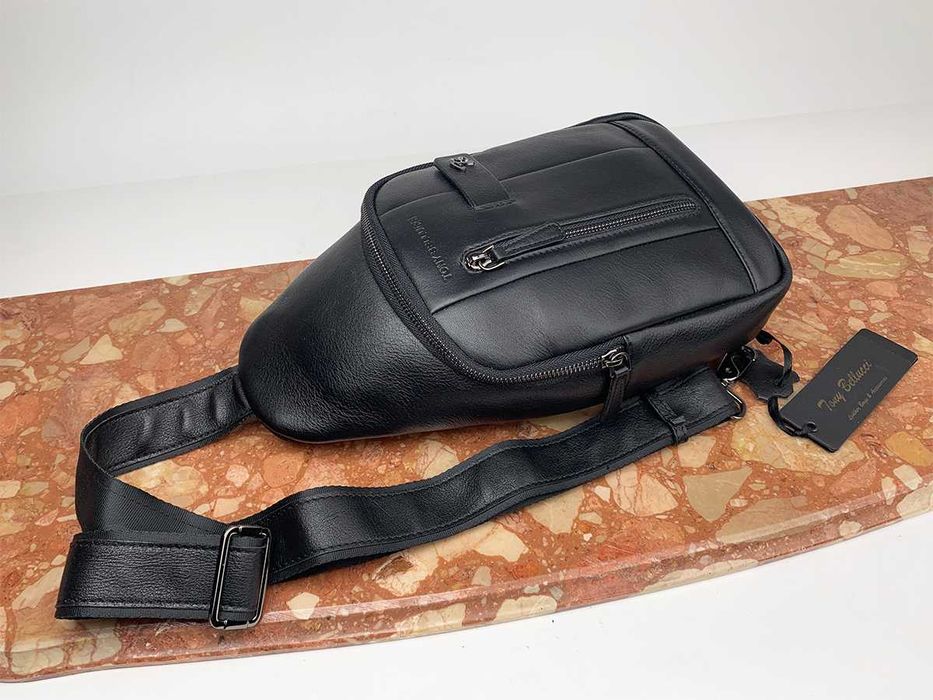 Сумка слінг шкіряна рюкзак 1 лямка TonyBellucci T5220 сумка слинг кожа