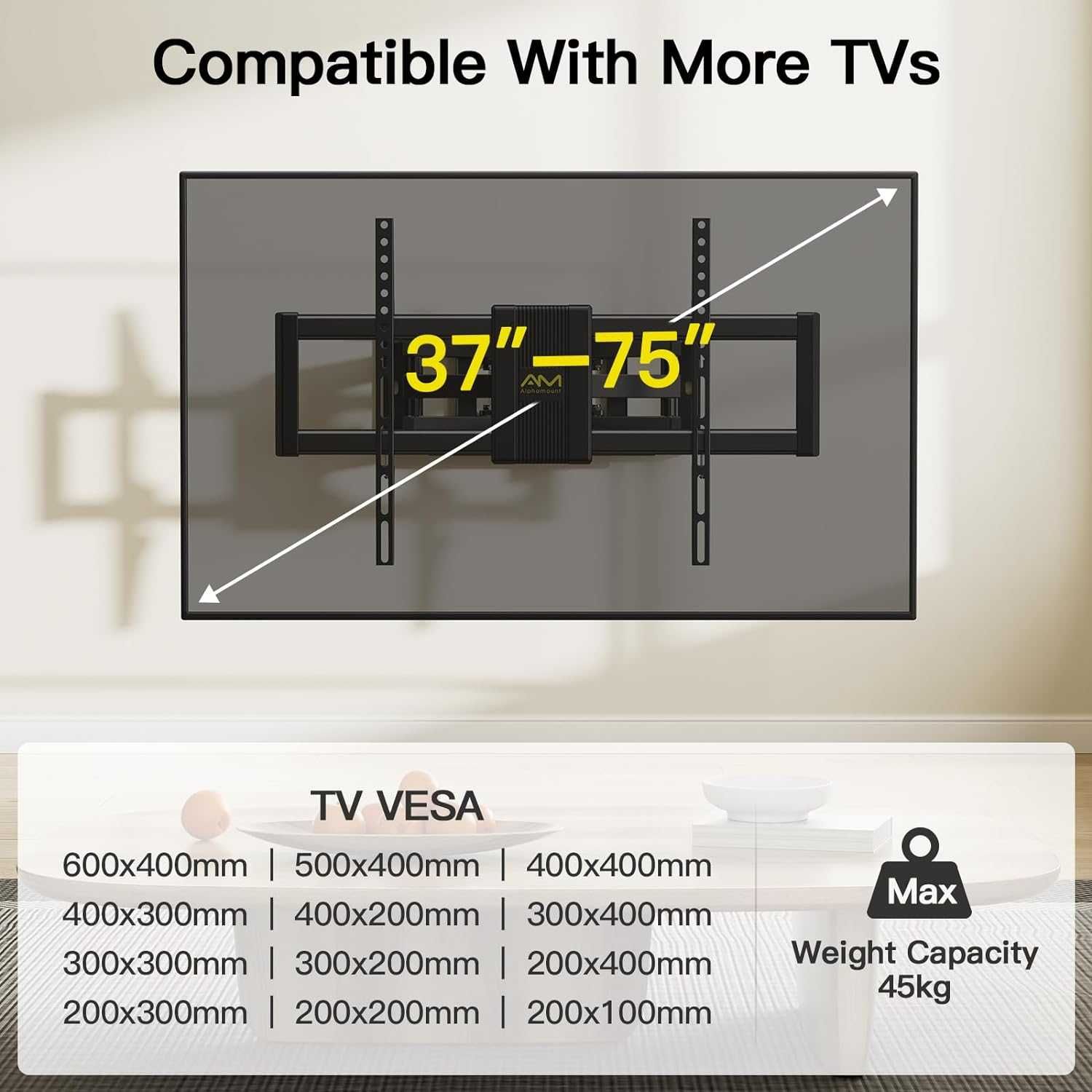 Uchwyt ścienny na telewizor Alphamount 37"-75"