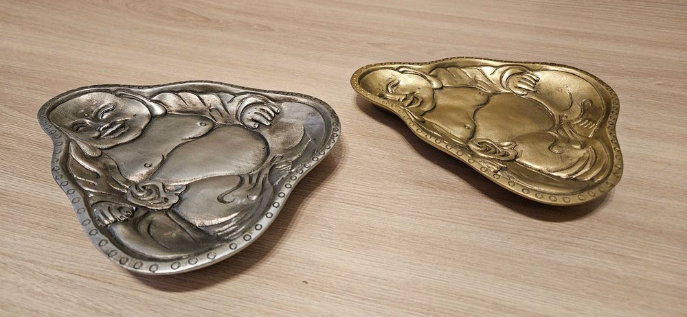 Taca patera dekoracyjna Budda złota srebrna