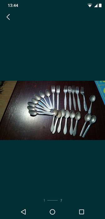 31. Stare sztućce aluminiowe z czasów PRL-u 23 sztuki