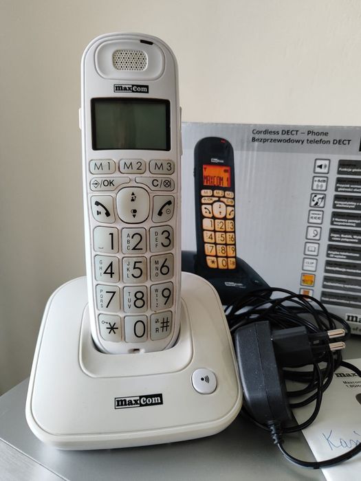 telefon stacjonarny bezprzewodowy MAXCOM MC6800 biały dla seniora