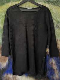 Czarny sweter bluzka Intimissimi dzianina ażurowa rękawy 3/4 r. M