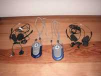 Pequeno Rádio Portátil com Auriculares e Auscultadores