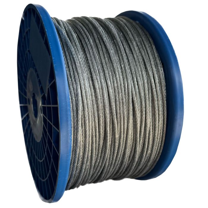 Lina linka STALOWA w osłonie PCV 3mm 250m OCYNKOWANA mocna 6x7