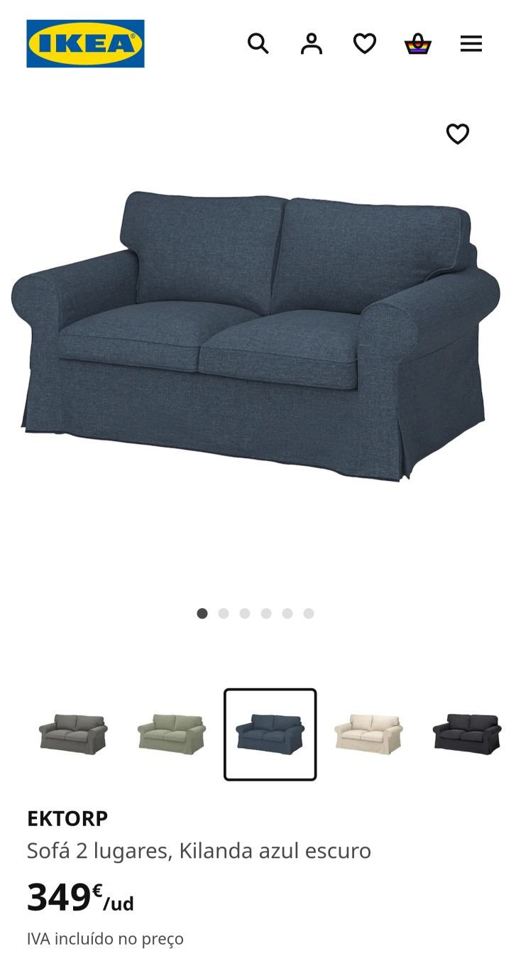 Sofa Ektorp 2 lugares azul
