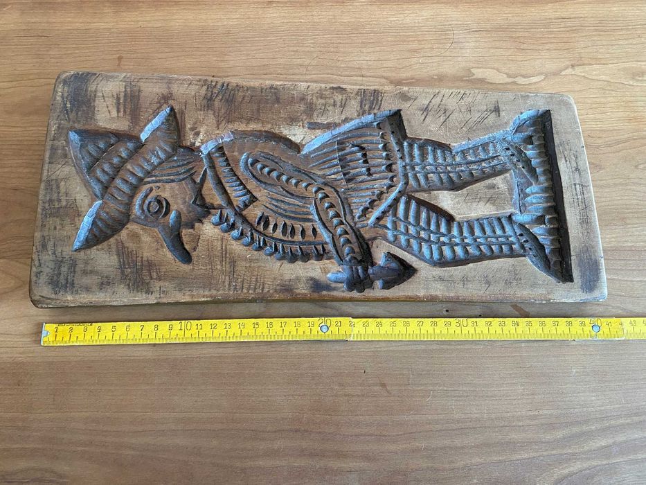 Stara Duża Drewniana Forma do Pierników Wypieków