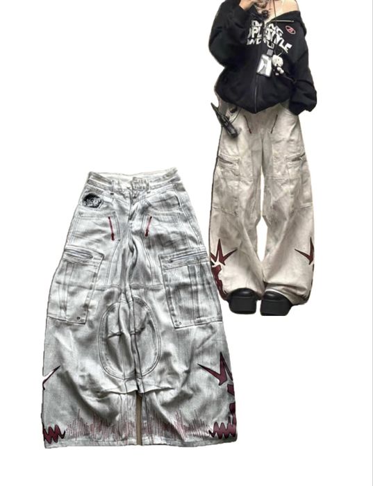джинси білі  baggy bershka Jaded London sk8 y2k opium Baggy Skater