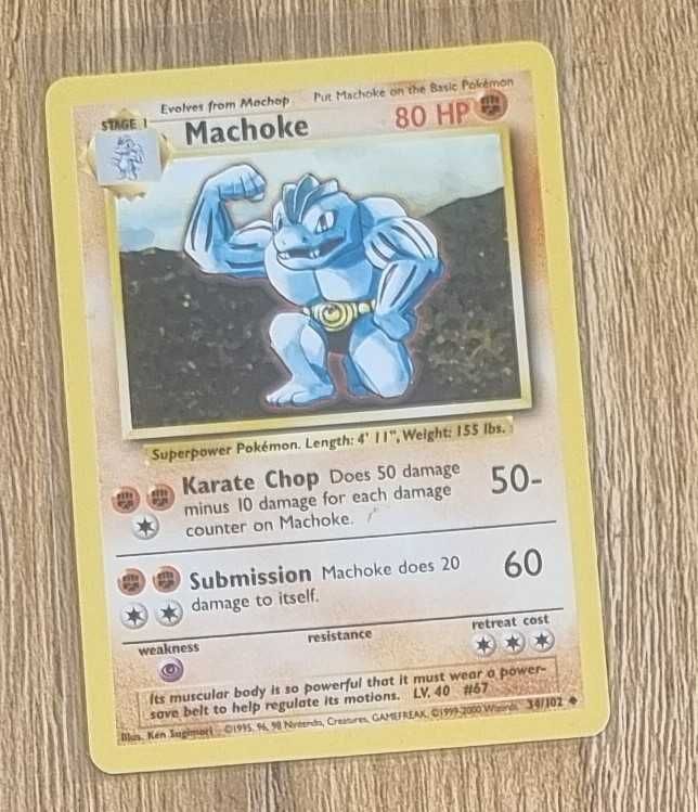 Karta Pokemon TCG z pierwszej serii - Base Set - Machoke 34/102