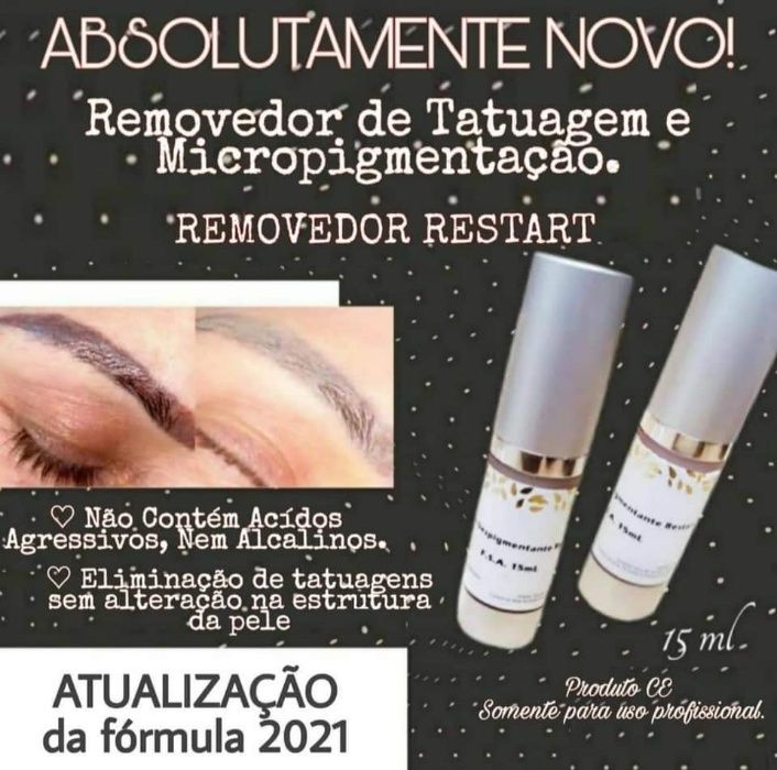 Remuver RESTART para despigmentar Micropigmentação e Tatuage