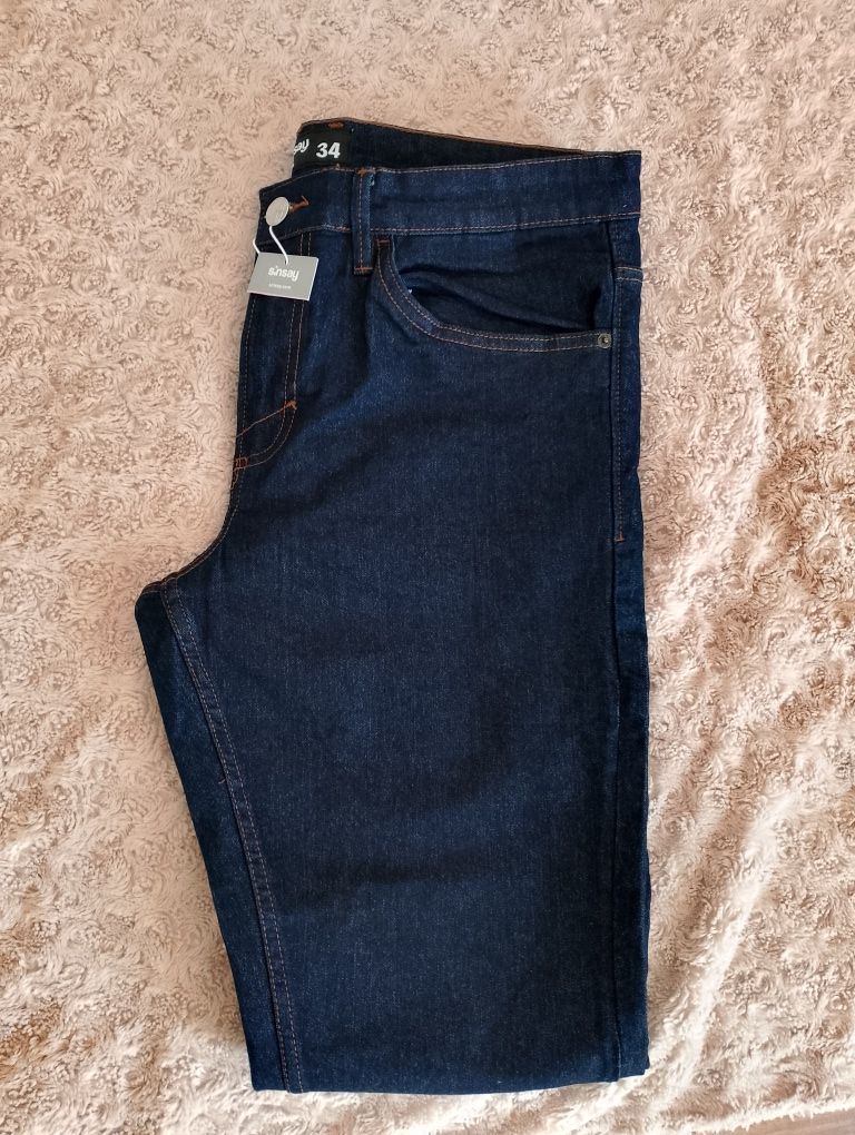 Spodnie jeansy Sinsay 34 Nowe ciemny jeans męskie chlopiec