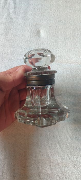 Tinteiro antigo Cristal, 12 cm altura