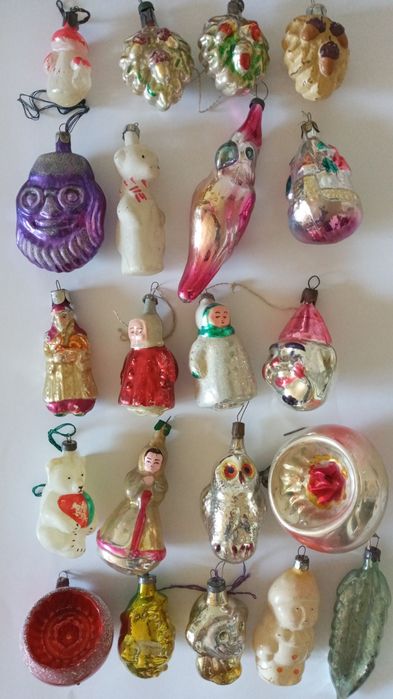 Елочные  игрушки  ссср  собака  дед мороз
