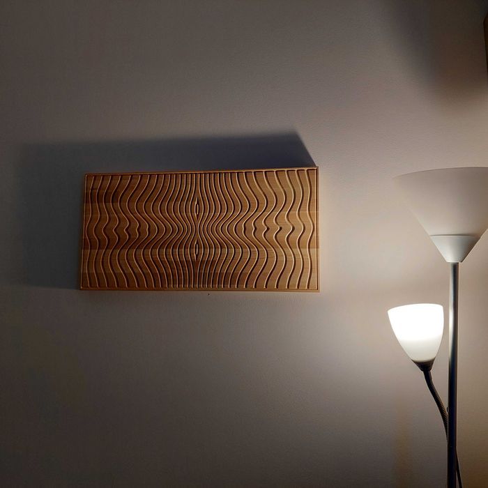Nowoczesna płaskorzeźba – geometryczne fale, efekt 3D, op-art