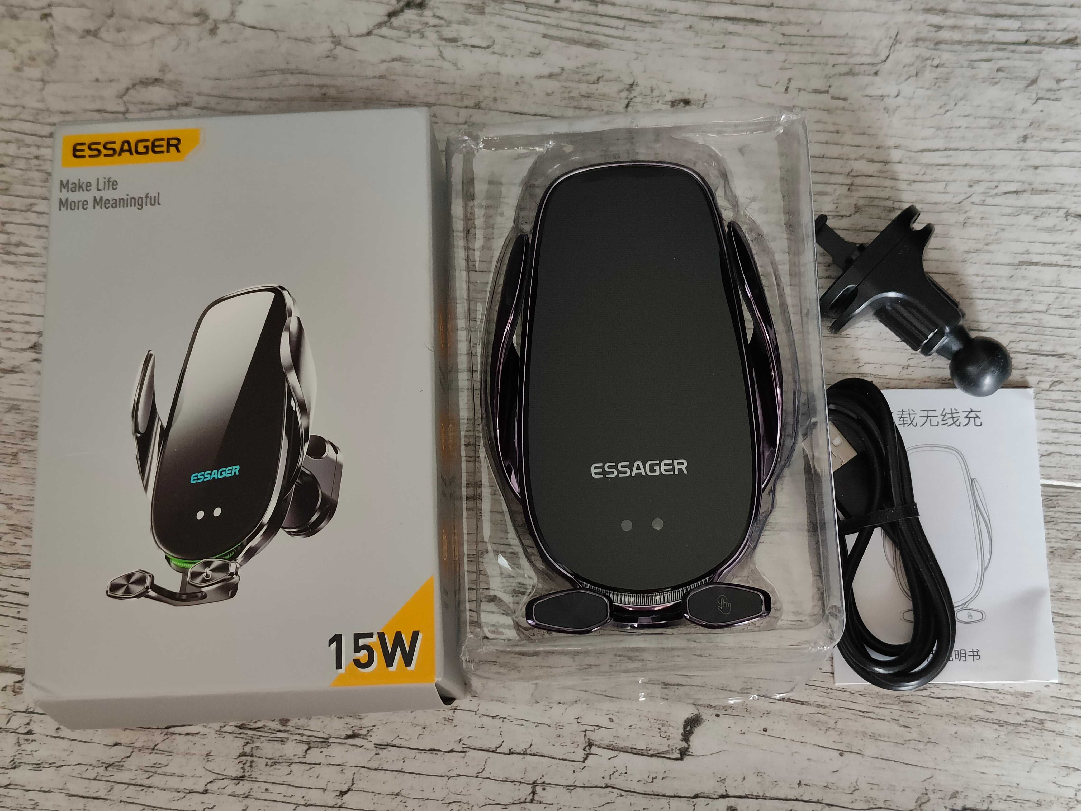 Ładowarka indukcyjna (bezprzewodowa) samochodowa / Uchwyt na telefon