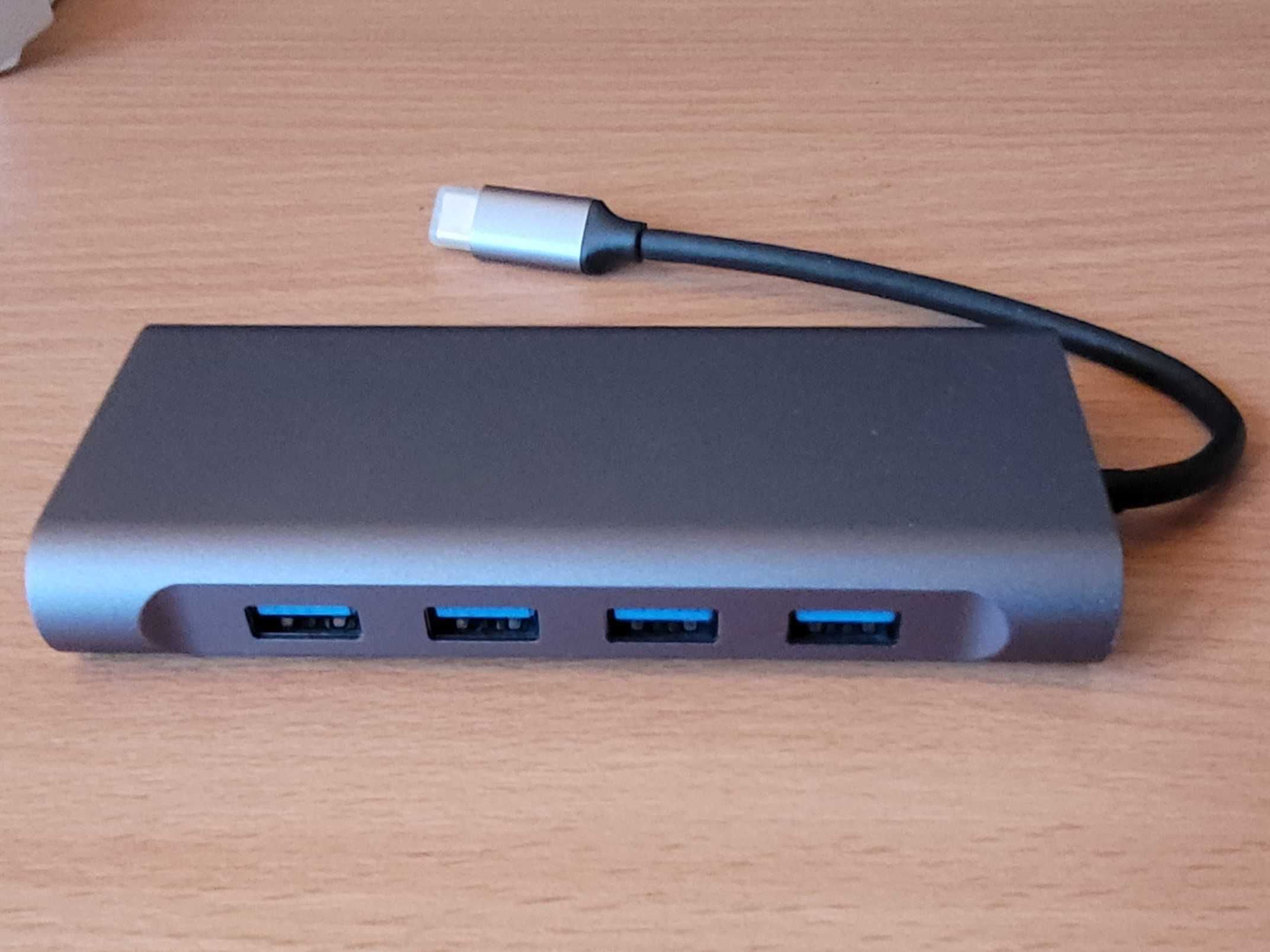 Stacja dokująca Hub usb-c 11w1 hdmi, gigabit ethernet, rj45, jack, sd