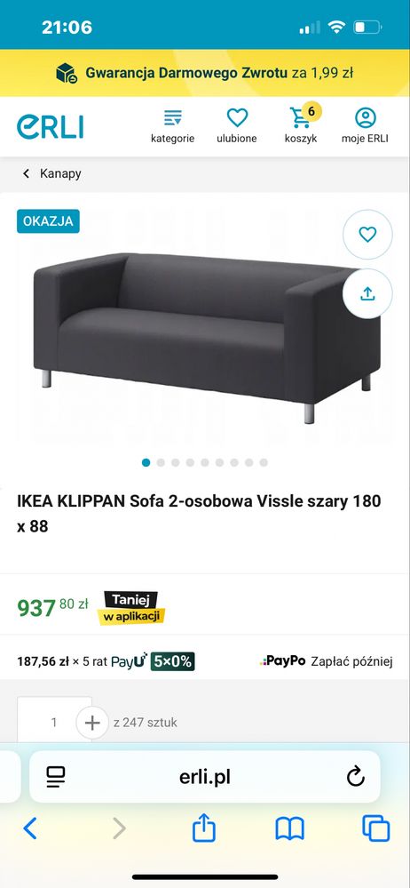Sprzedam sofe ikea