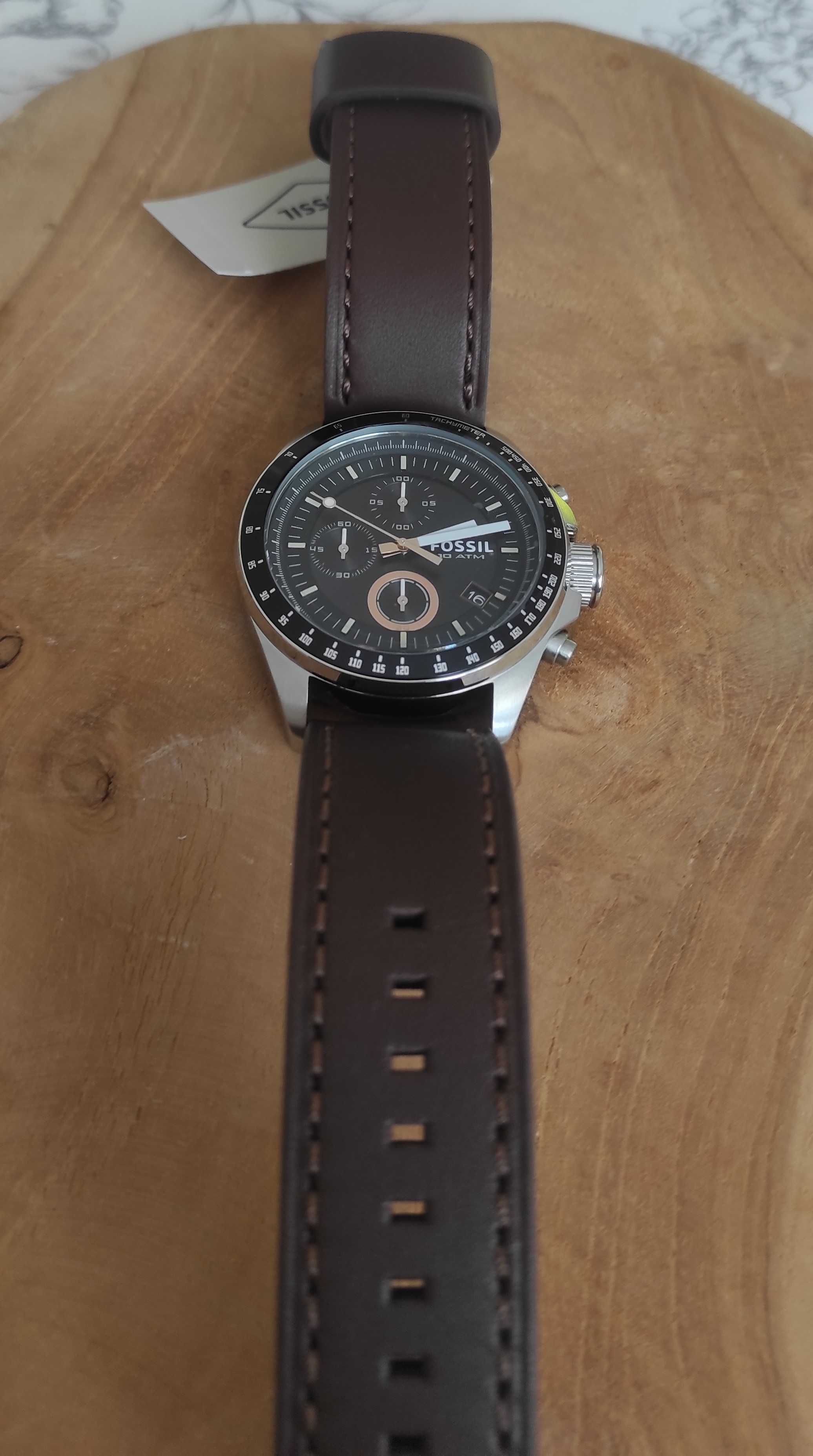 Nowy analogowy zegarek męski Fossil CH2885, 44 mm, brązowy