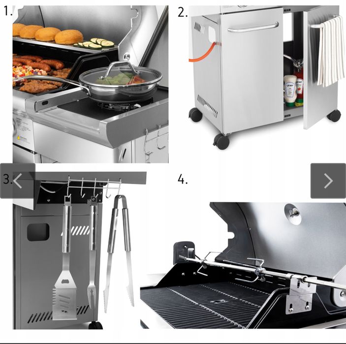 Gril Gazowy YOER 100% stal nierdzewna, STALOWE rusztu, miejsc na butle