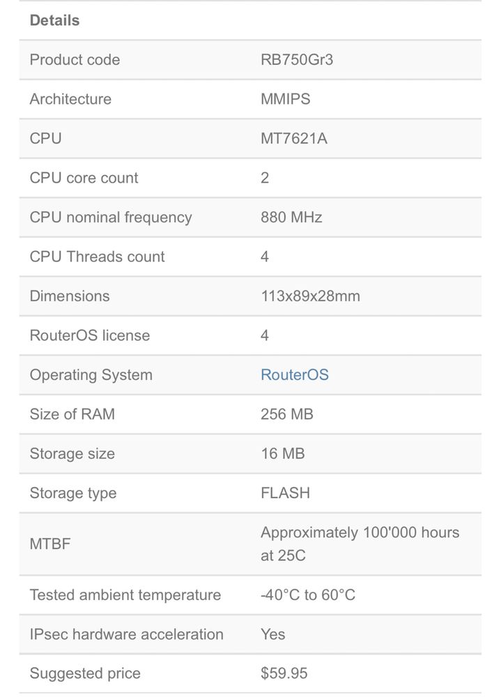 Роутер MikroTik hEX RB750Gr3