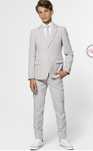 OppoSuits Groovy 16 lat 170-176vm. szary garnitur w jednolitym kolorze