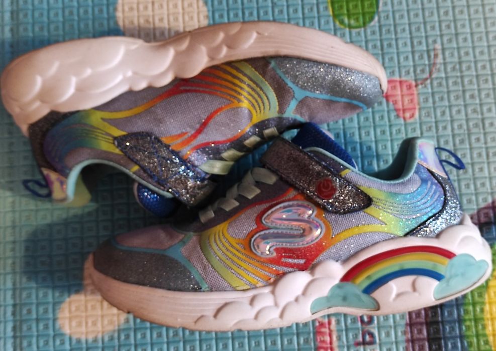Skechers, buty dla dziewczynki, 32, tęcza, brokat