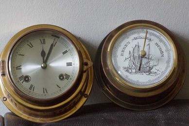 zegar okrętowy barometr Franz Hermle