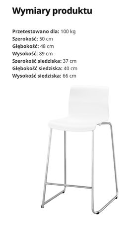 Krzesla barowe biale Ikea