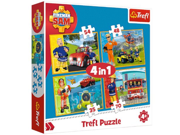 Trefl Puzzle 4W1 Strażak Sam Na Ratunek 34311