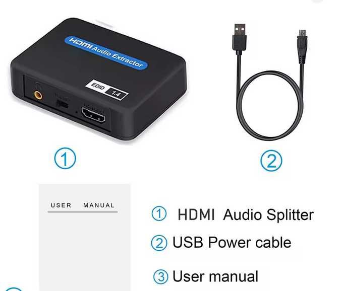 4K HDMI аудиоэкстрактор HDMI  в toslink + Aux Audio + HDMI