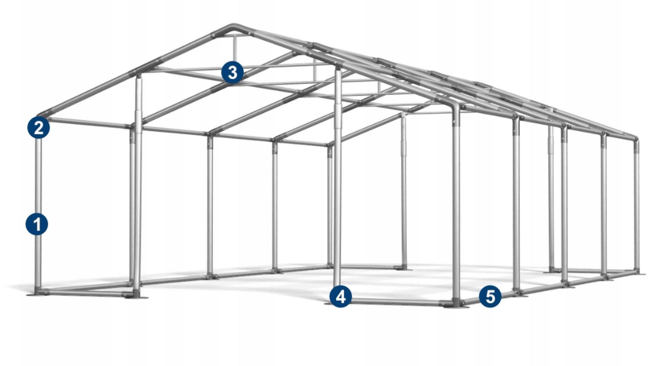 Konstrukcja namiotu 8x4 m