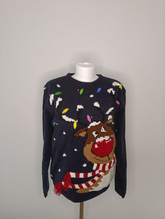 Świąteczny sweter z lampkami LED