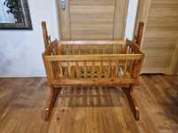 Kołyska drewniana łóżeczko dla dziecka stabilna, mocna