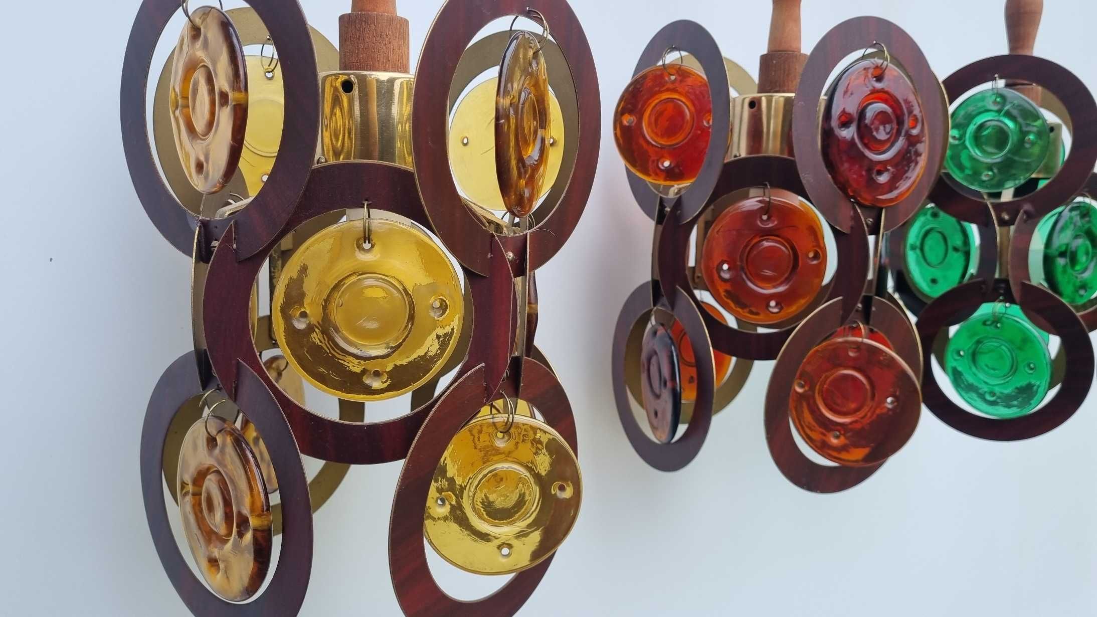 Unikat DELAM Lampa Plakietki JS Drost HSG Ząbkowice Design PRL lata 70
