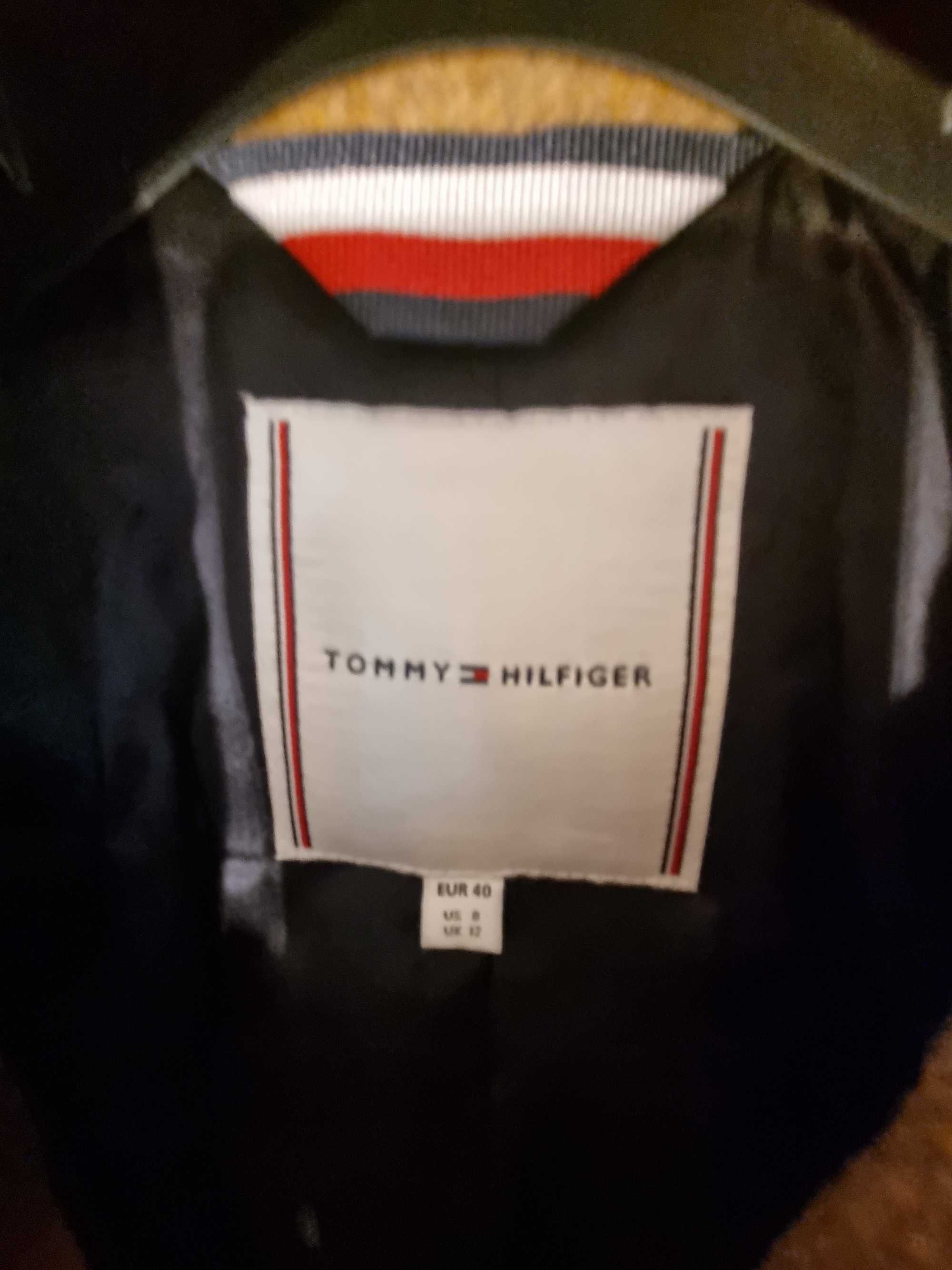 Casaco com mistura de lã, amarelo e castanho TOMMY HILFIGER
