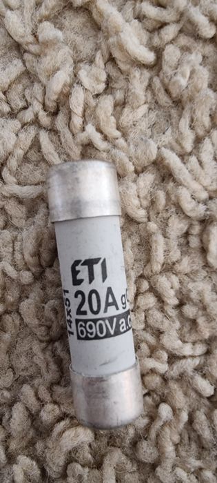 Bezpieczniki, wkładki topikowe, 10 a gl, 20 agl