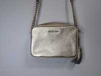 Michael Kors jet set set złota Ginny Metallic Leather Crossbody